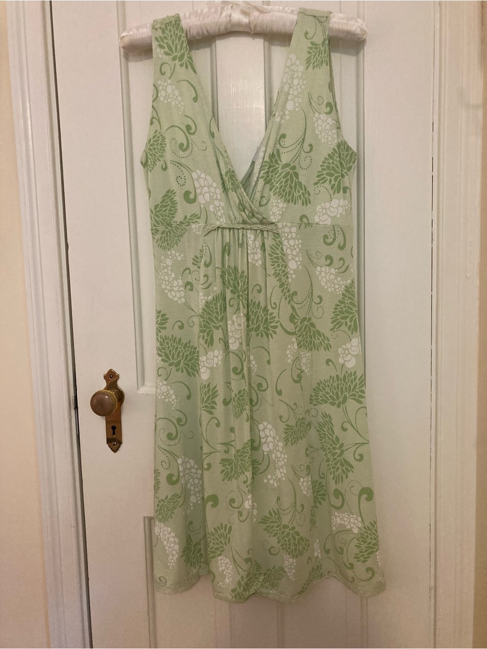 Pale green and white nightgown